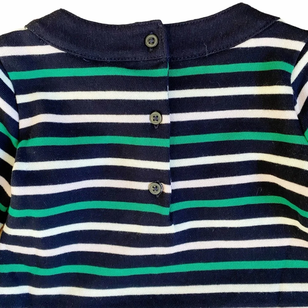 NWT Janie and Jack Dress Long Sleeve Sweatshirt Blue Green White Pink Stripe 2T